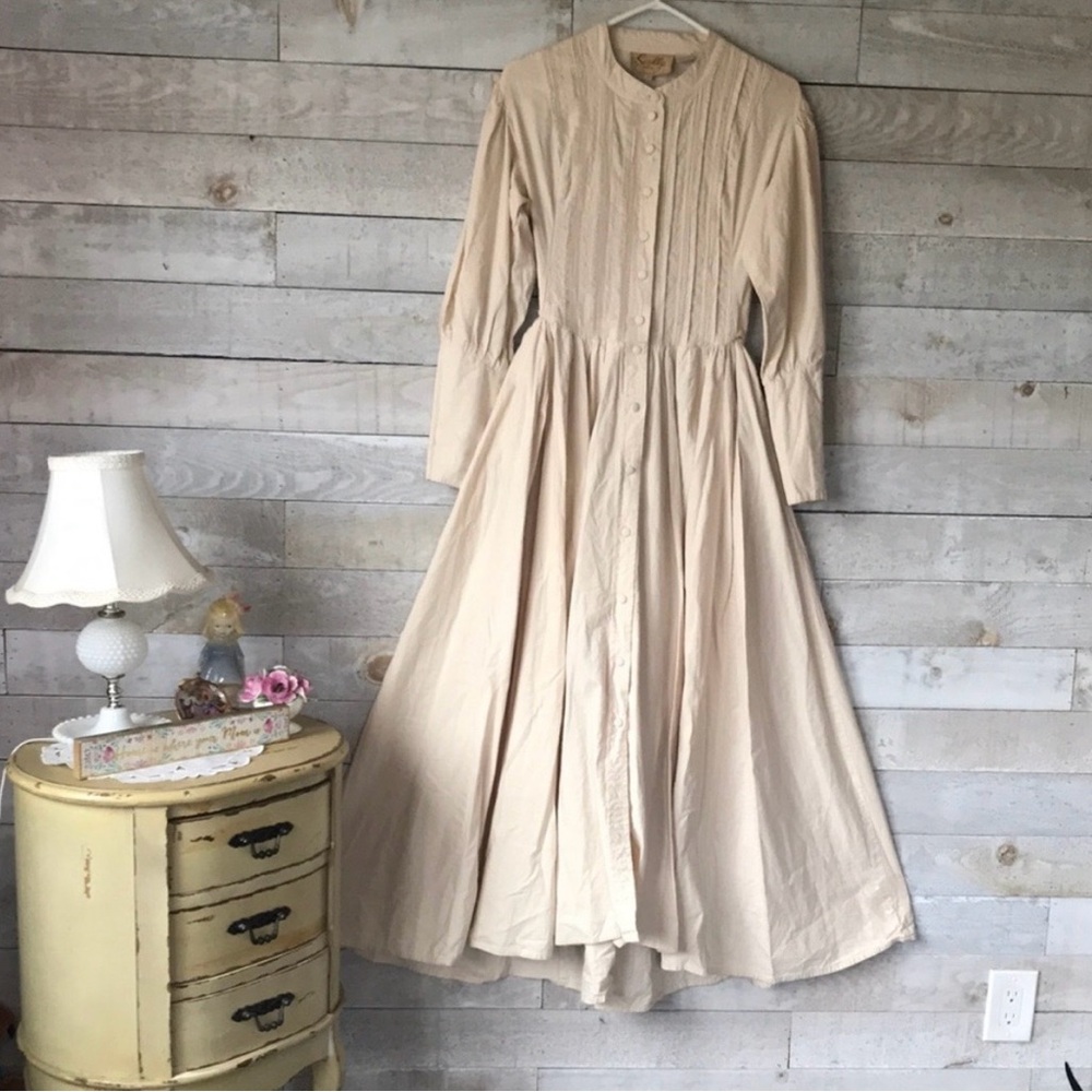 Scully 100% Cotton Long-Sleeve Maxi Prairie Day Dress Size Small - Picture 14 of 14
